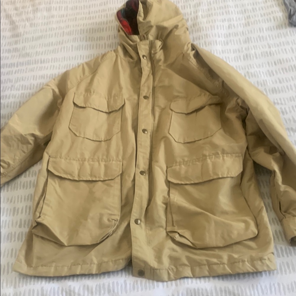 Woolrich Tan Barn Coat/ Field Jacket with Hood